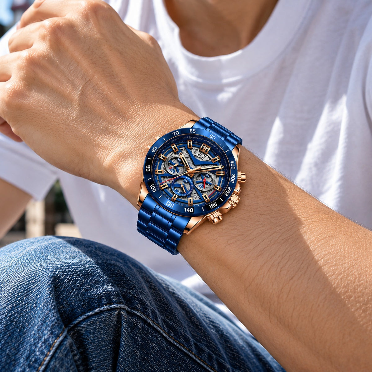 Peak chronograph watch